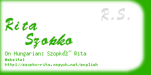 rita szopko business card